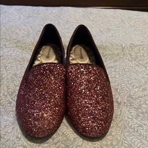Birdies Pink‎ Glitter Flats Sparkle Loafers Size 8